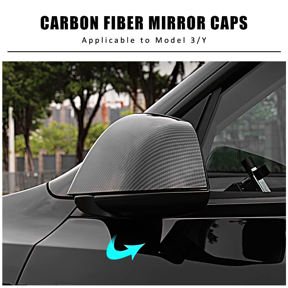 Cloudmall Tesla REAL Carbon Fiber Model 3&Y Side Mirror Cover