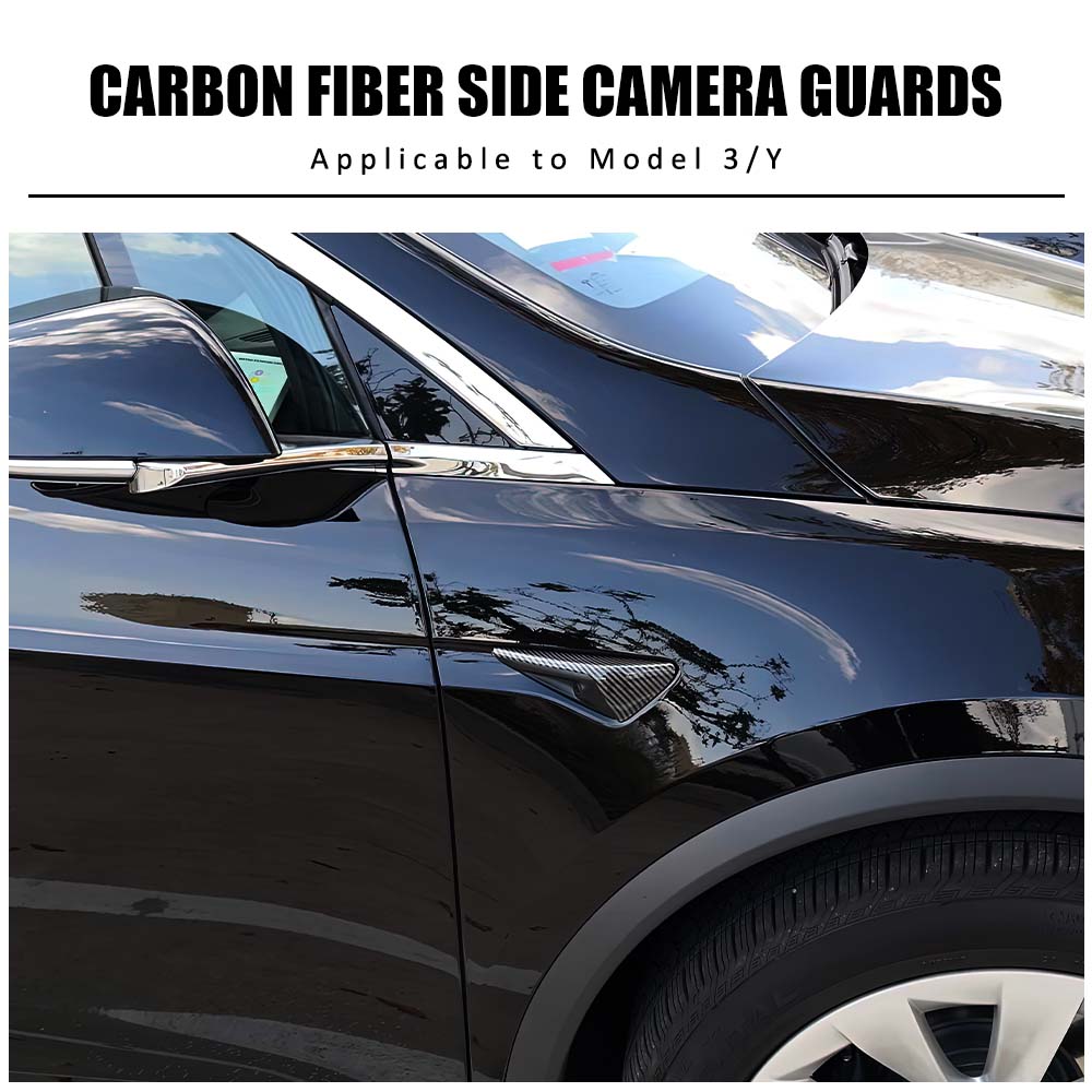 Cloudmall Tesla REAL Carbon Fiber Side Camera Cover for Model 3/Y