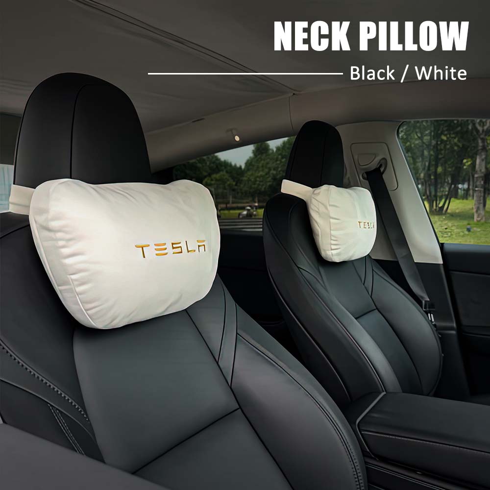 Tesla Headrest Pillow, Tesla Neck Pillow For Tesla Model 3/y/s/x Neck  Support Cushion, Logo Design Black