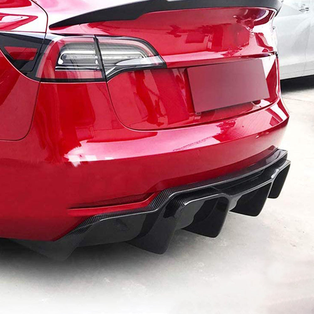 Cloudmall REAL Carbon Fiber Rear Diffuser for Tesla Model 3