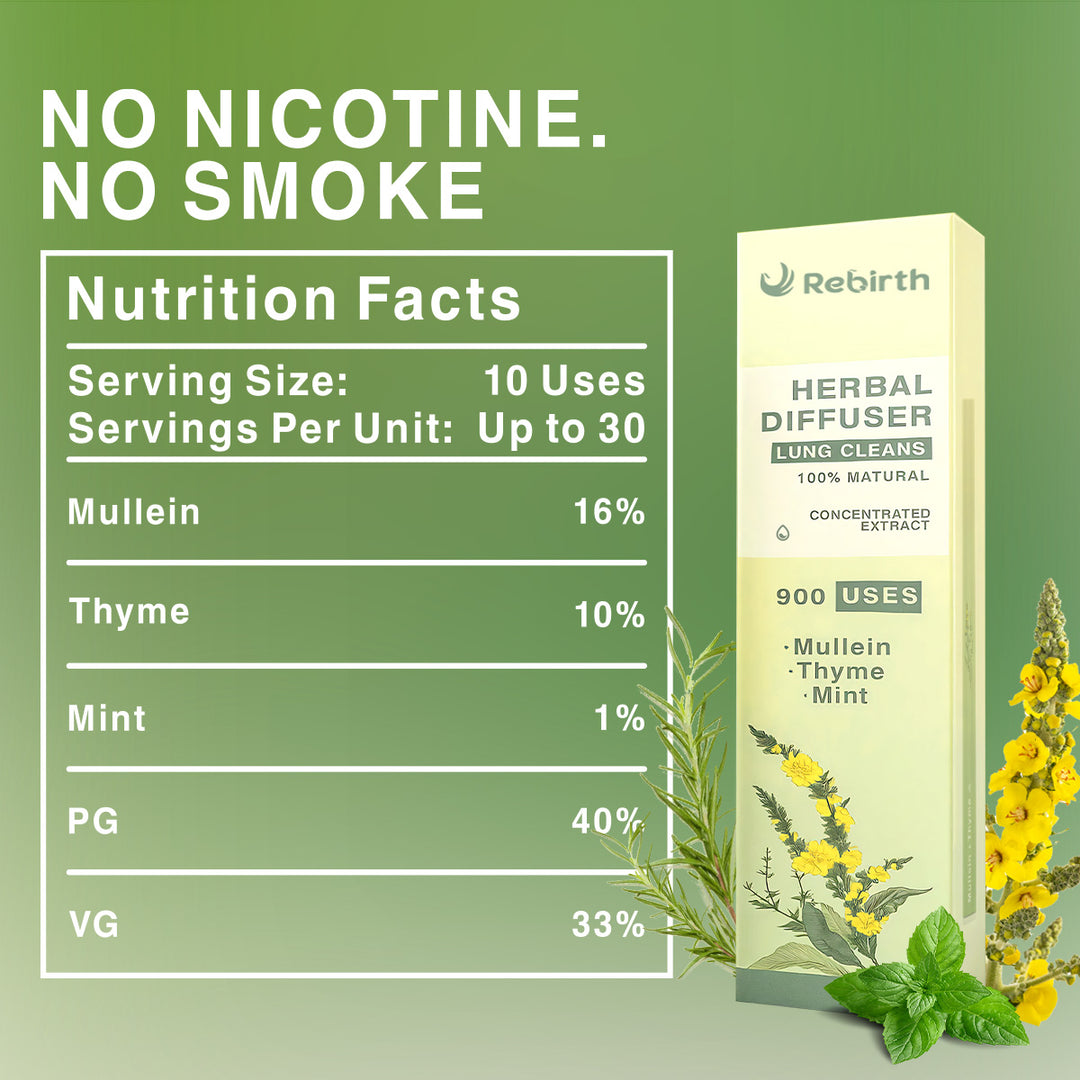 New Upgraded 900 Uses Rebirth Herbal Diffuser with Mullein, Thyme and Mint