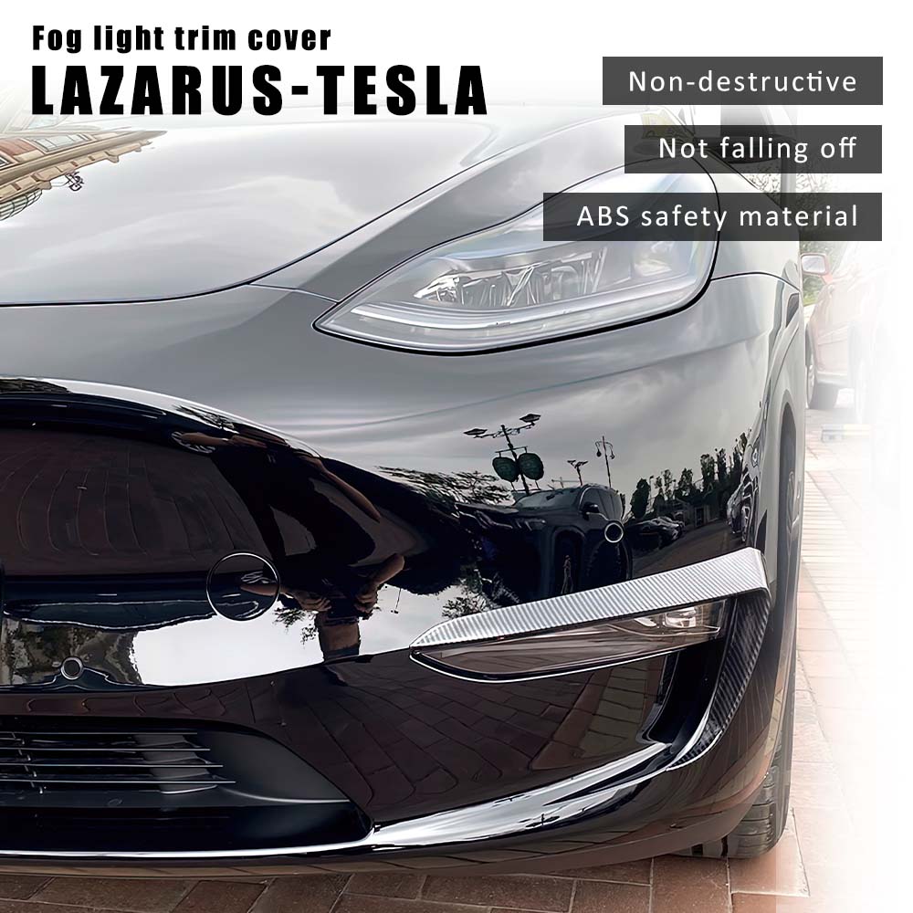 Cloudmall Tesla Model Y REAL Carbon Fiber Front Fog Light Trim Cover
