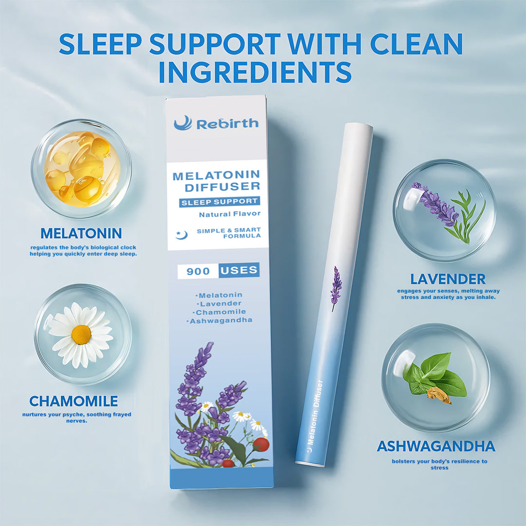 New Upgraded 900 Uses Rebirth Melatonin Diffuser with Melatonin, Lavender, Chamomile and Ashwagandha