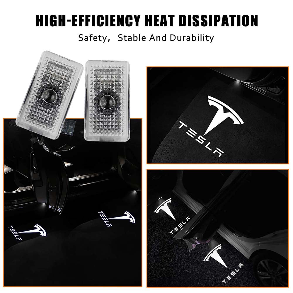 Door LED Logo Projector puddle lights Welcome Light for Tesla