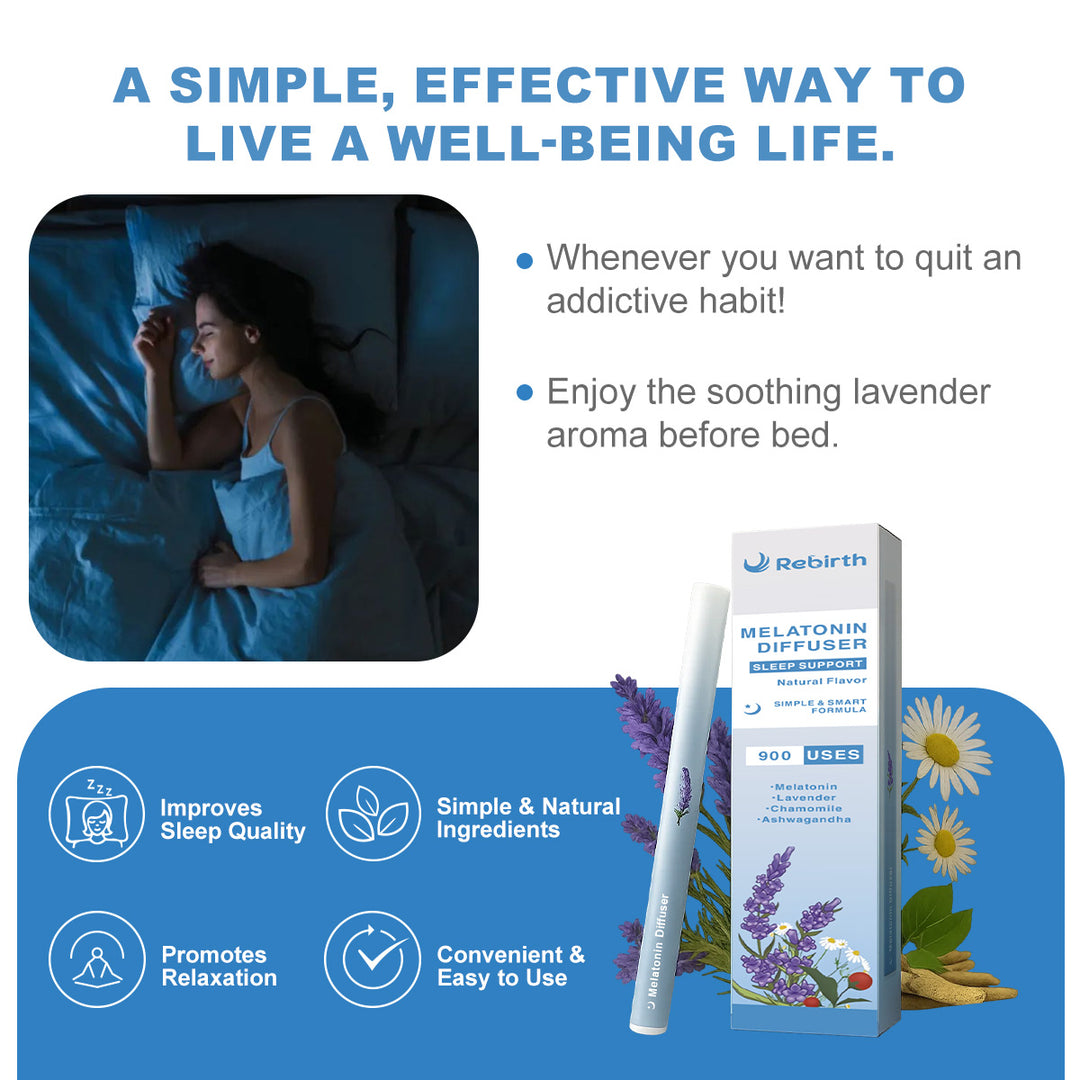 New Upgraded 900 Uses Rebirth Melatonin Diffuser with Melatonin, Lavender, Chamomile and Ashwagandha
