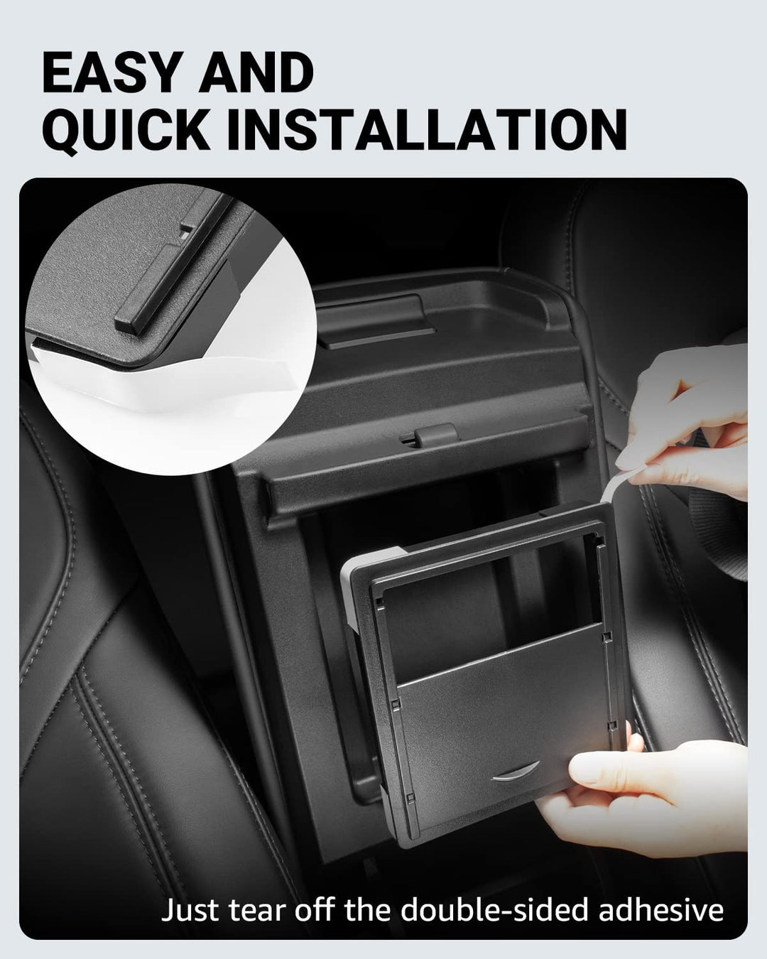 Cloudmall Tesla Model 3/Y Center Console Organizer Armrest Hidden Storage Box